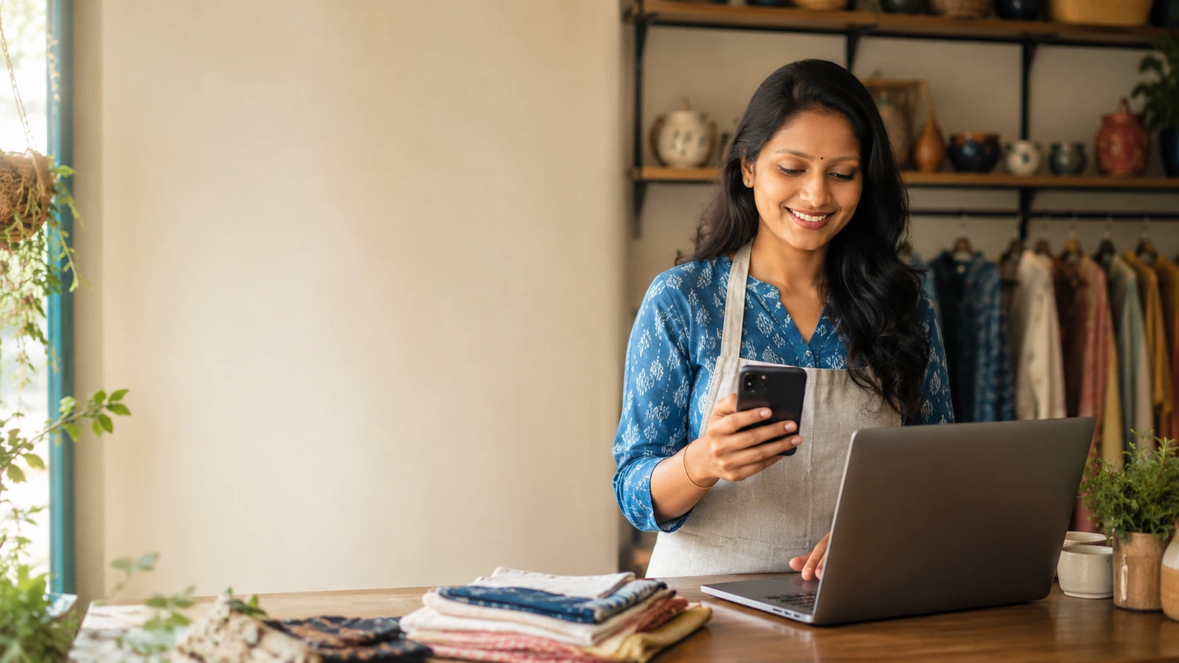 Small business owner receiving digital and website guidance